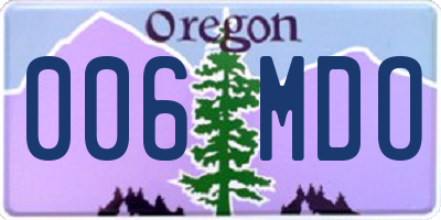 OR license plate 006MDO