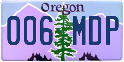 OR license plate 006MDP