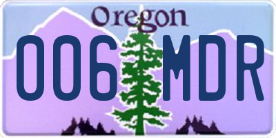 OR license plate 006MDR