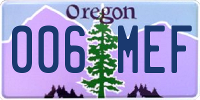 OR license plate 006MEF