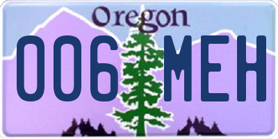 OR license plate 006MEH