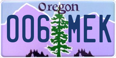 OR license plate 006MEK
