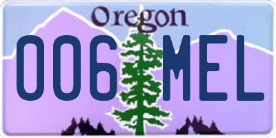 OR license plate 006MEL