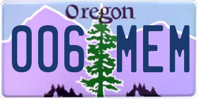 OR license plate 006MEM