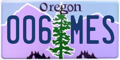 OR license plate 006MES