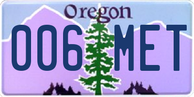 OR license plate 006MET
