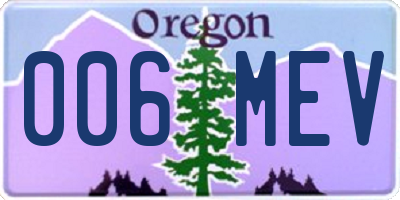 OR license plate 006MEV