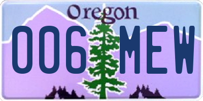 OR license plate 006MEW