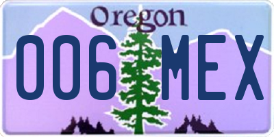 OR license plate 006MEX