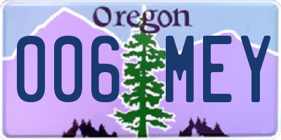 OR license plate 006MEY