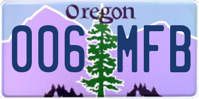 OR license plate 006MFB