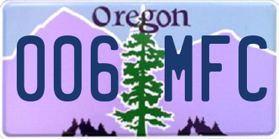 OR license plate 006MFC
