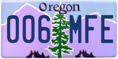 OR license plate 006MFE