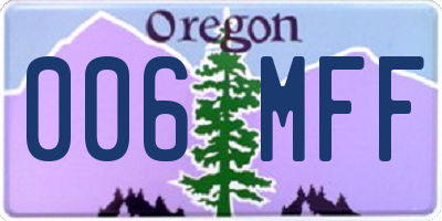 OR license plate 006MFF