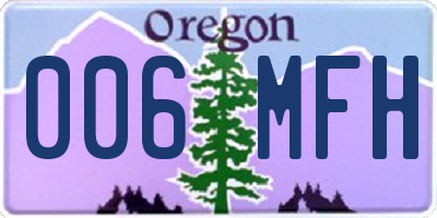 OR license plate 006MFH