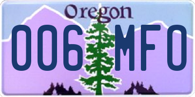 OR license plate 006MFO