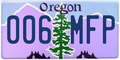 OR license plate 006MFP