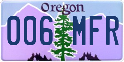 OR license plate 006MFR