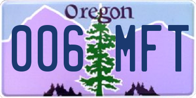 OR license plate 006MFT