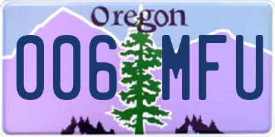 OR license plate 006MFU