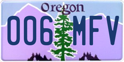 OR license plate 006MFV