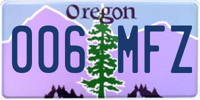 OR license plate 006MFZ
