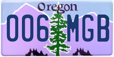 OR license plate 006MGB