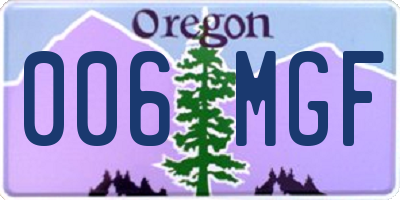 OR license plate 006MGF