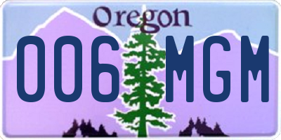 OR license plate 006MGM