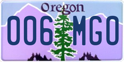 OR license plate 006MGO