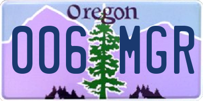 OR license plate 006MGR