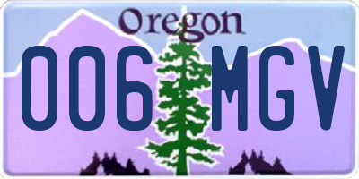OR license plate 006MGV