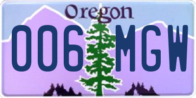 OR license plate 006MGW