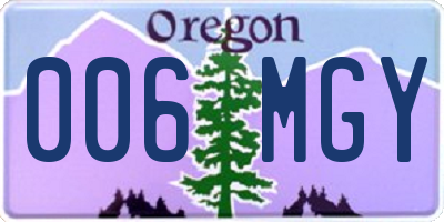 OR license plate 006MGY