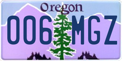 OR license plate 006MGZ