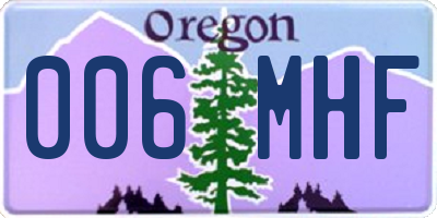 OR license plate 006MHF