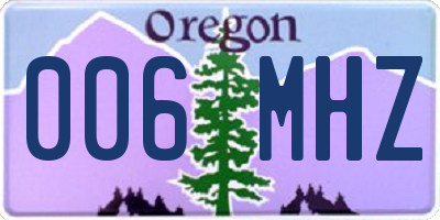OR license plate 006MHZ