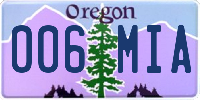 OR license plate 006MIA