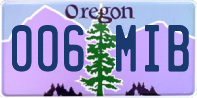 OR license plate 006MIB