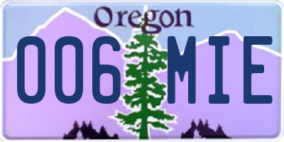 OR license plate 006MIE