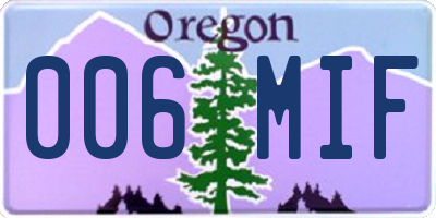 OR license plate 006MIF