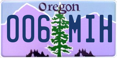 OR license plate 006MIH