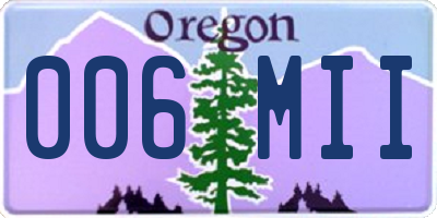 OR license plate 006MII
