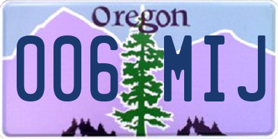 OR license plate 006MIJ