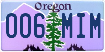 OR license plate 006MIM