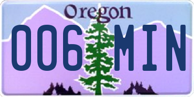 OR license plate 006MIN