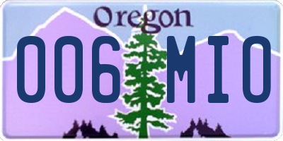 OR license plate 006MIO