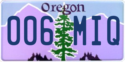 OR license plate 006MIQ