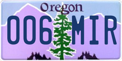 OR license plate 006MIR