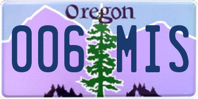 OR license plate 006MIS